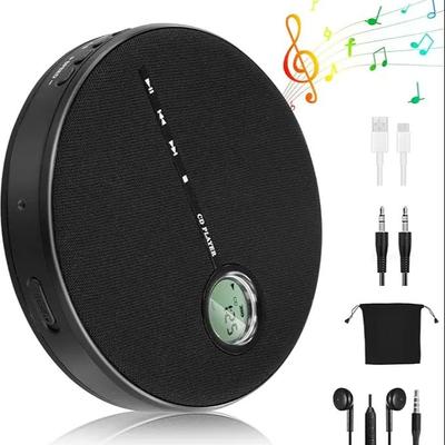 Şarj Edilebilir Taşınabilir Bluetooth CD Çalar, Araba/Seyahat için Kompakt Müzik CD Çalar, Stereo Hoparlörlü Ev Ses Sistemi, AUX, USB