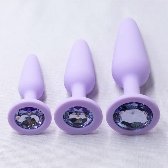 Silicone Anal Stopper Butt Stopper Toy Jeweled Anal Adult Sex Toy Personal Anal Trainer for Women