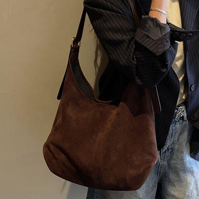 Autumn and Winter Suede Underarm Bag Women's 2025 New Trendy Fashion Korean Retro Tote Bag Casual Large Capacity Bag