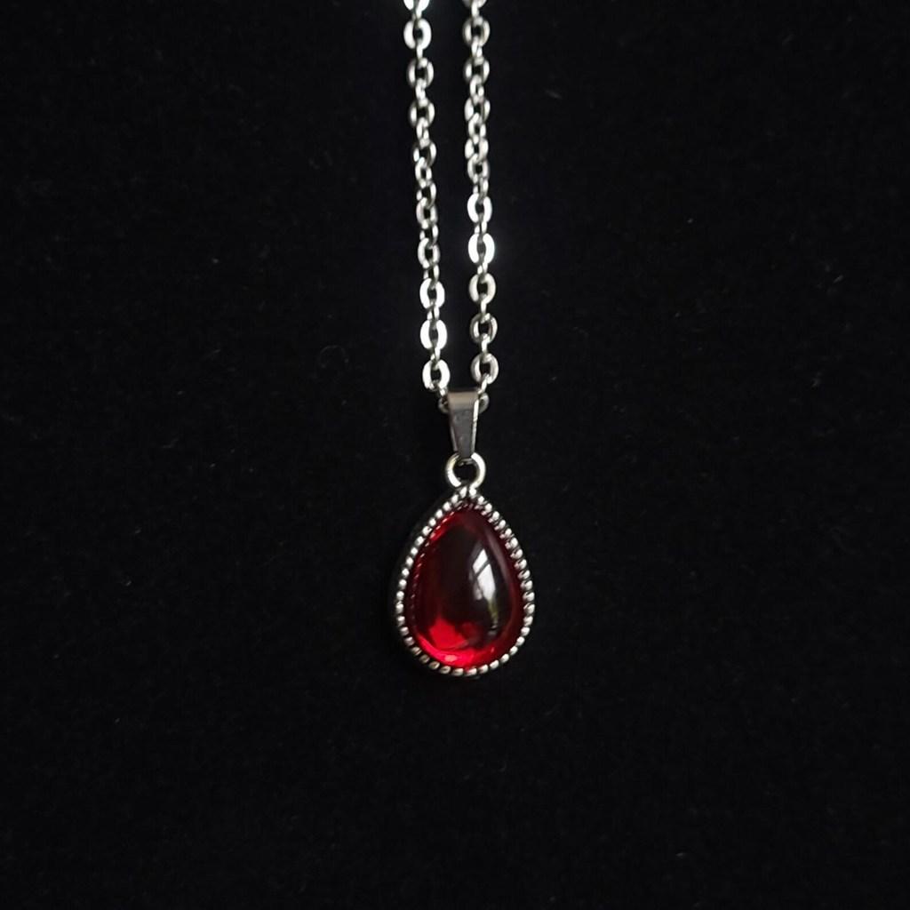 Vampire Blood Drop Necklace Gothic Jewelry With Stainless Steel Chain For Men And Women