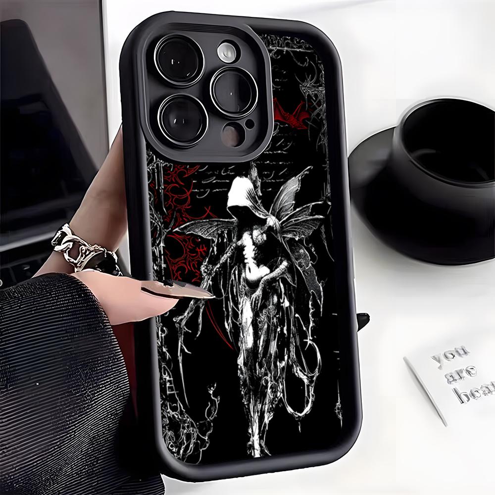Angel Death Design Phone Case For IPhone 17 Pro Max 16 15 14 Pro Max IPhone 13 Pro Max 11 Plus Silicone Cover