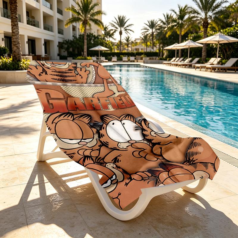 Garfield Print Beach Towel Design, Soft, Lightweight. for Home Bathroom, Spa, Pool, Yoga, Surfing, Camping, Gift for Family, Friend