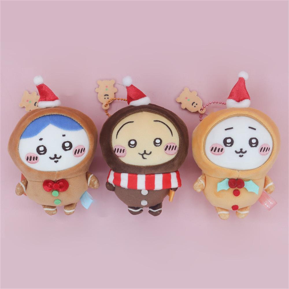 Christmas Gingerbread Man Bear 12Cm Pendant Keychain Soft Animal Great Gift Plush Doll Figure