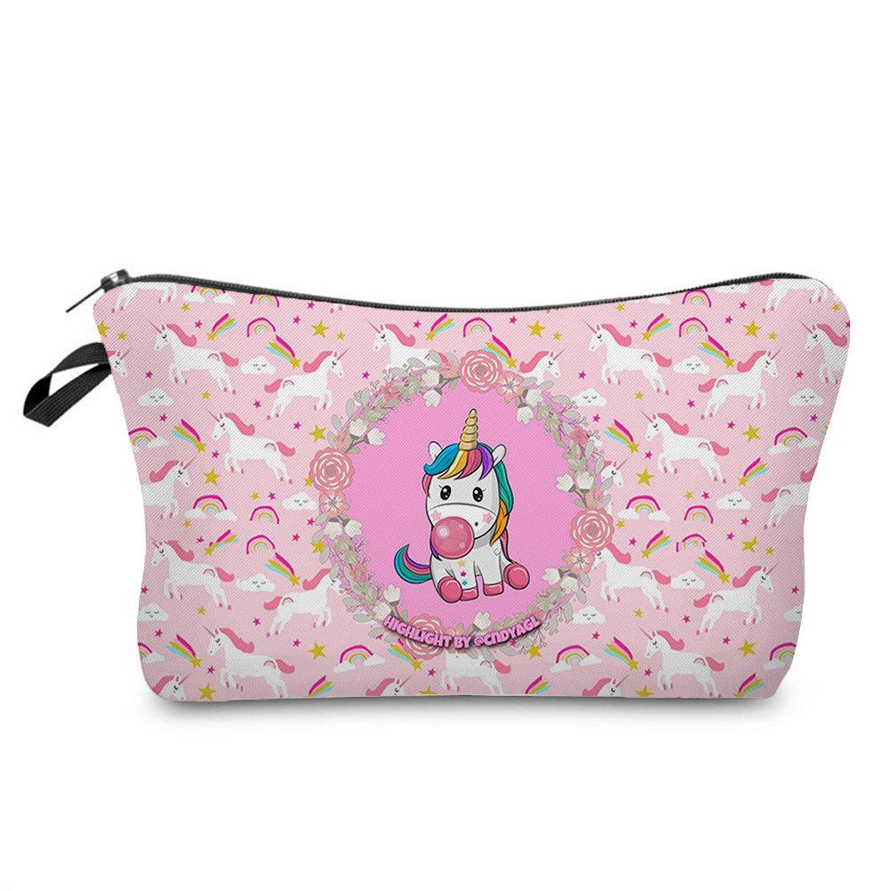 Women Unicorn Print Cosmetic Bag Toiletries Organize Travel Storage Case  6422