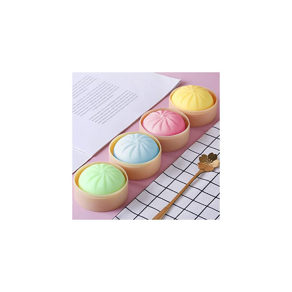 4 BUCĂȚI Biluțe Colorate de Aluat Squishy pentru Stres Jucărie Senzorială Fidget, Mingi de Aluat Stors Jucărie de Mână pentru Ameliorarea Stresului, Bun Anti-Anxietate cu Aburitor de Alimente Elastic