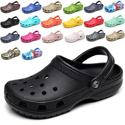 2021 Summer Couple Hole Shoes Male Beach Sandals and Slippers Female Flat Garden Jelly Sandals