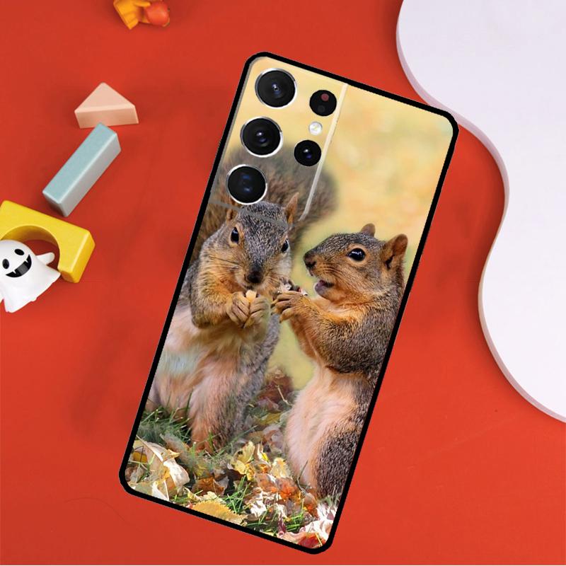 Cute Animal Squirrel Phone Case For Samsung Galaxy S25 Ultra S24 Ultra S9 S10 S20 S21 S22 S23 Plus S24 FE Cover