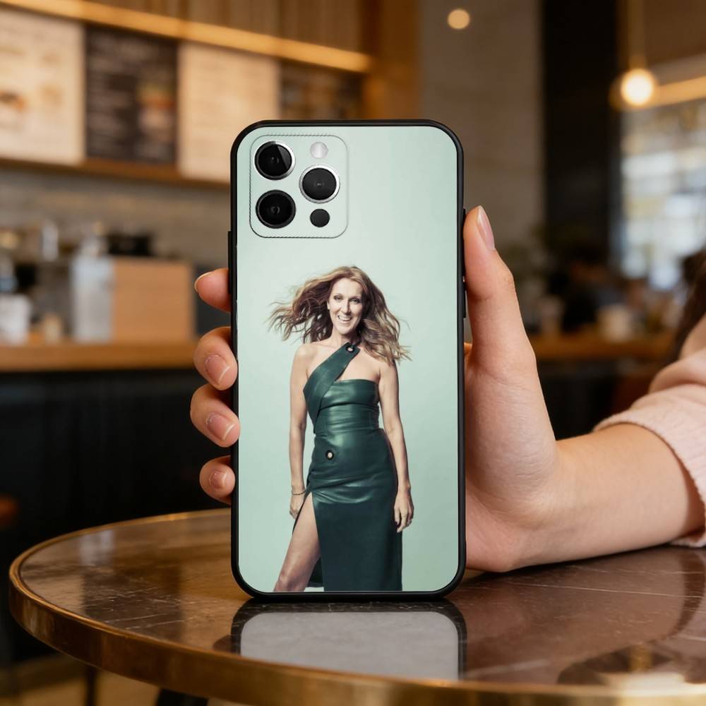 C-Celine D-Dion Soft Silicone Black Cover,Phone Case For iPhone 17,16,15,14,13,12,11 Plus,Pro Max,XS