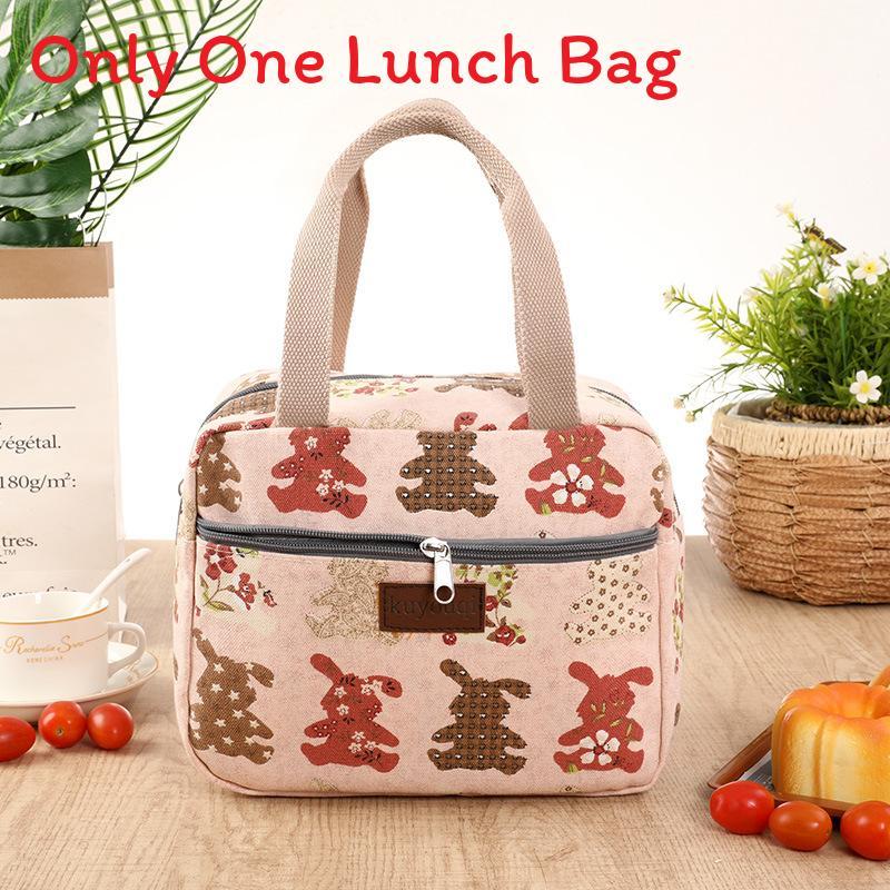 Bolsa de Almuerzo de Lona Tipo Tote Con Aislamiento Espeso Para Trabajadores de Oficina y Madres