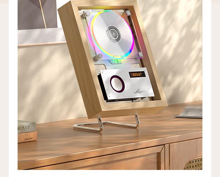 Reproductor de CD Bluetooth de Acrílico Transparente Montado en Pared con Marco de Fotos y Ventosa Magnética