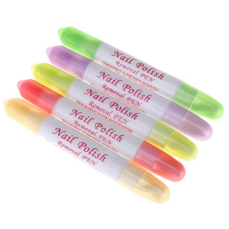 5Pcs Nail Art Wash Pen Remove Mistake + 15pcs Dry Tips for Manicure UV Gel Nail Polish Remover