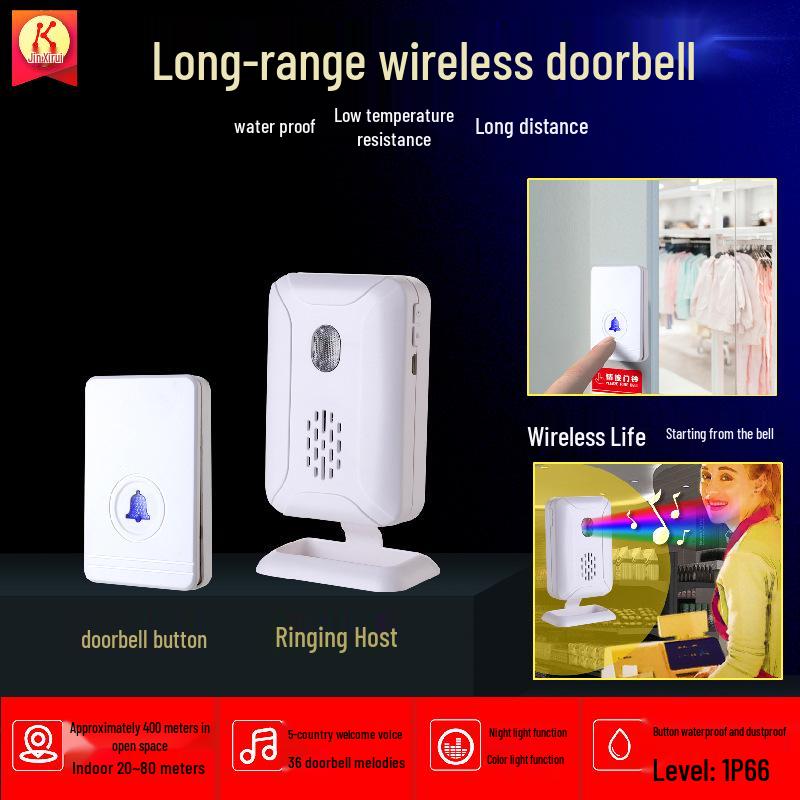 Long Distance Wireless Remote Doorbell with Elderly Call Button No