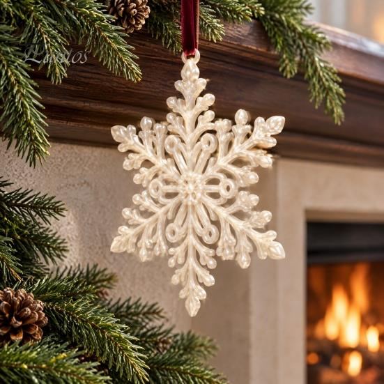 Portable Seasonal Ornament Christmas Snowflake Hanging Ornament, Decorative Xmas Tree Pendant, Shatterproof Decoration for Durable Festive Keepsake