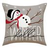 New Linen Cartoon Snowman Pillow Cover Christmas Decorative Sofa Cushion Linen Breathable Cushion Printed Cushion