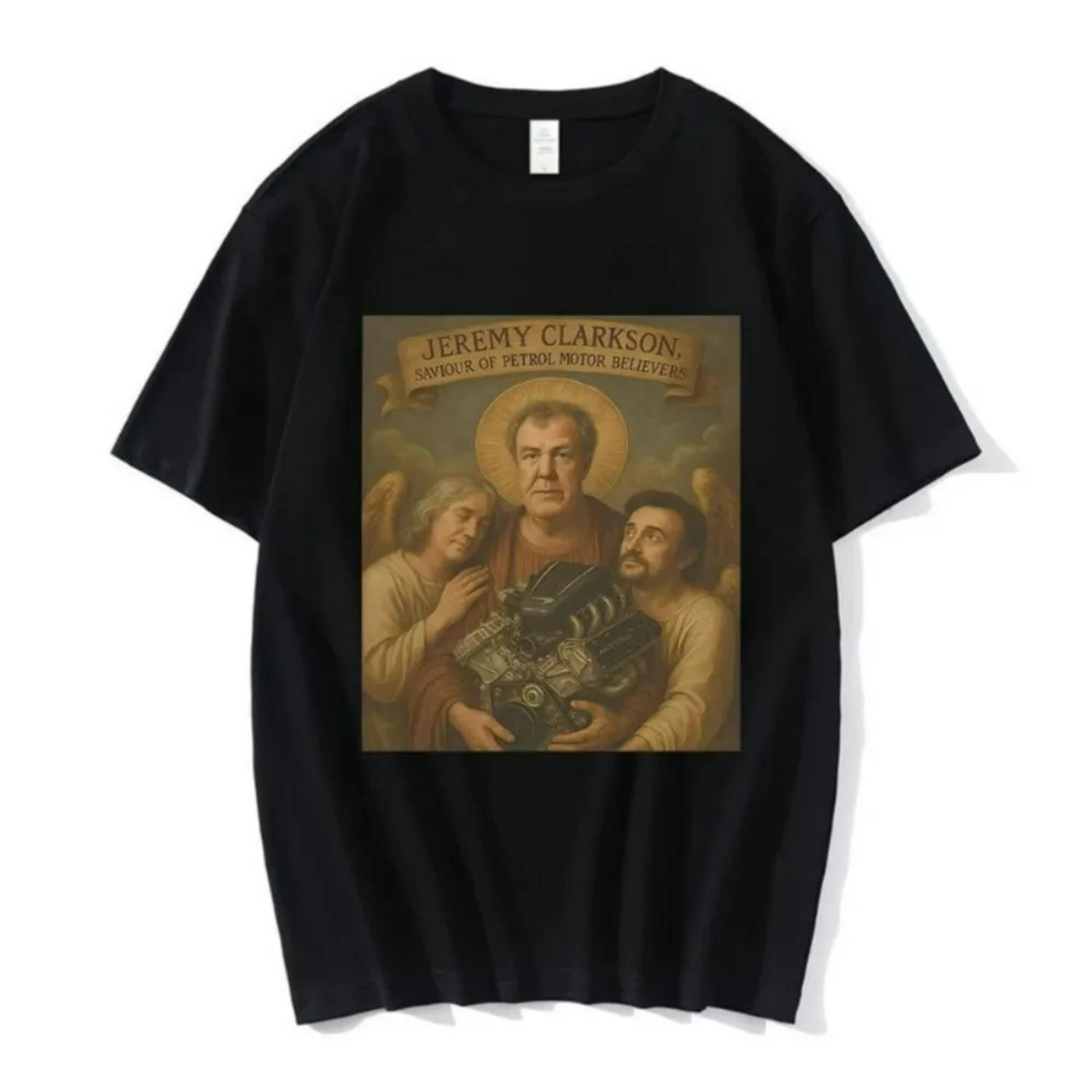 

Jeremy Clarkson Protect Us From Electric Motors Graphic T-shirts Men Women Fashion Short Sleeves T Shirts Cotton Casual T-shirt S разноцветный