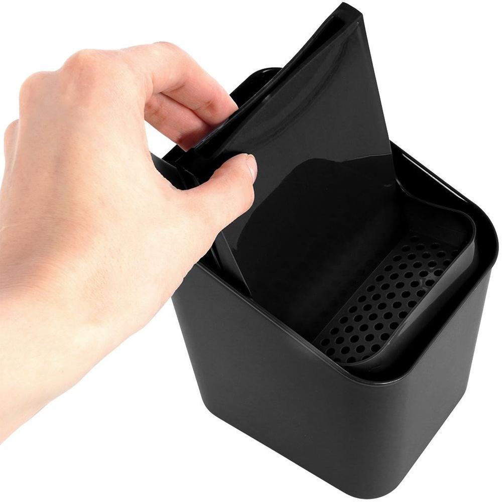 Container Drainer for Cutlery Knives Kitchen Utensils Basket Stand Black