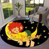 Lion Dreams Custom Name Round Area Rug Carpet Rug For Living Room Bedroom Sofa Playroom Decor Nonslip Floor Mat