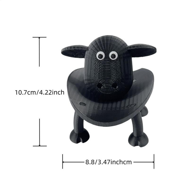 Black Sheep Shape Toilet Roll Holder Resin Animal Roll Paper Rack Stackable for Home Bathroom Vanity Night Stands