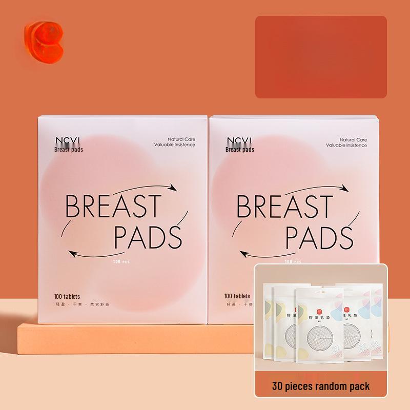 Ultra-Thin Disposable Breast Pads - 100 Pack: Anti-Overflow Nipple Covers for Postpartum Breastfeeding
