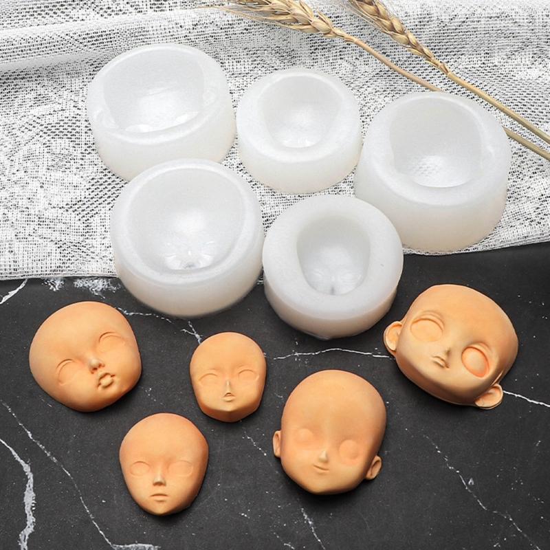3D Dolls Head Baby Face Mold Silicone Cake Mold Model Handmade Soap Clay Plaster Mold Fondant Chocolate Sugar Craft Mold