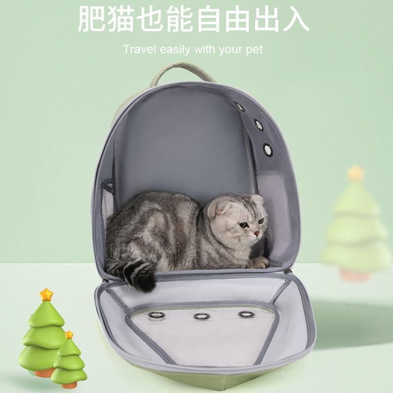 Transparent, Portable, Breathable Travel Pet Bag with Large Capacity, Space - Capsule - Like Design, and Double-shoulder Cat Bag