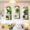 PVC Peel-and-Stick 3D Plant Wall Decal Bedroom Decor Moisture Resistant Wall Art Wall Stickers Removable Reusable