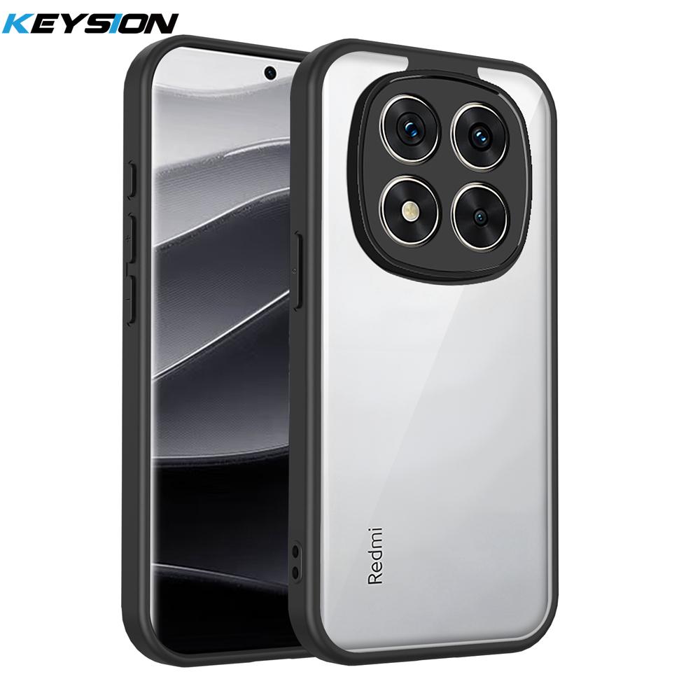 

KEYSION Прозрачный чехол для телефона для Redmi Note 15 Pro 4G 15 Pro+5G Силикон+ПК Прозрачный противоударный чехол для телефона для Redmi Note 15 5G for Redmi Note 15 4G чёрный