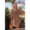 New Fashion Lace Beach Dress Sexy Women Irregular Cover Up Hollow Loose Seaside Dress Large Size Tassel Bikini Style Casual Summer Solid Clothing