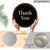 2D Flat Retro Aluminum Wall Stickers In Various Sizes. "Thank You" Sign On A Black Background. A Minimalist, Understated Luxury Style, Perfect for