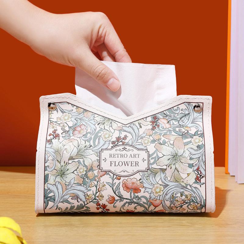 Leather Tissue Box For Home Living Room Decoration Car Tissue Box Bedroom Kitchen Desktop Light Luxury Napkin Holder