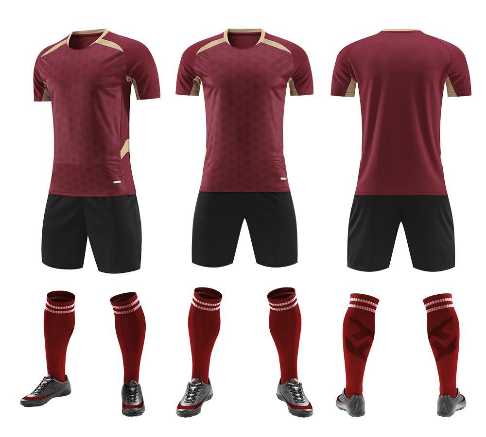 Nouveau Maillot de Football Maillot d'Entraînement Manches Courtes Séchage Rapide Vêtement de Sport Version Blanche Maillot de Football Sublimation Chaude