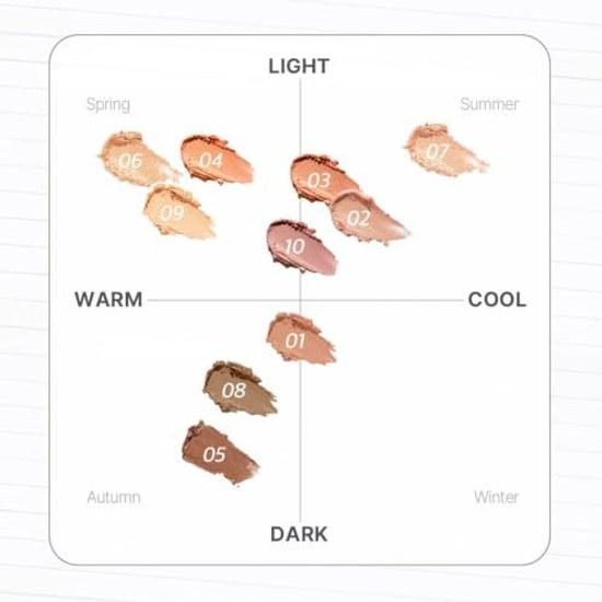 MAKEHEAL Art Croquis Stick Eyeshadow 0.5g - High Adhesion Long-lasting Waterproof Time-saving Makeup Square Shape Tear Bag Triangle Zone Cosmetics