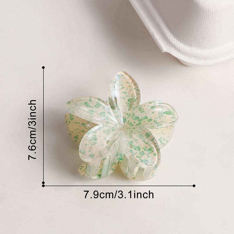 Glitter Flower Hair Clips-Transparent Acrylic Multi-color Fashion Party Hair Accessories with Carton Packaging for Women