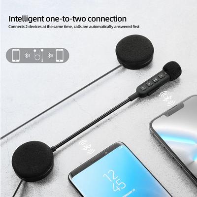 Smart Motorcycle Bluetooth Headset with Voice Control, Auto-Answer, Music Controls & 70H Battery Life for All Helmets