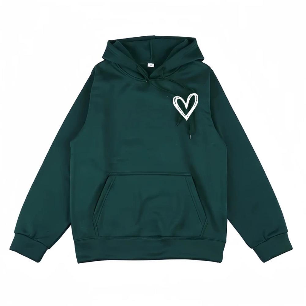 Autumn/Winter New Women's Trendy Brand Casual Heart Shaped Hoodie Outdoor Sports Jogging Comfortable Versatile Coat