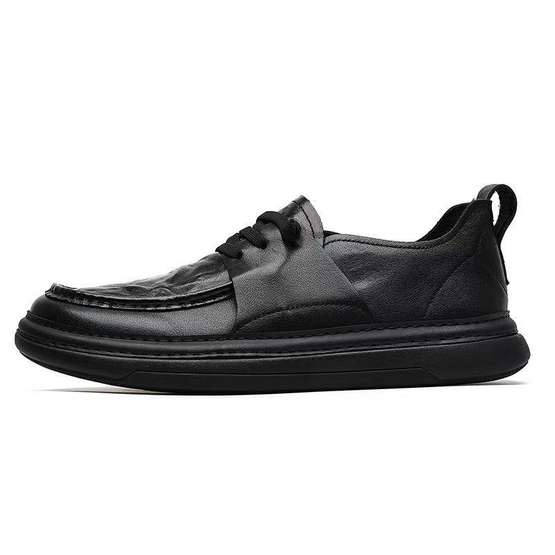 Crooked head leather shoes men's autumn new versatile business casual leather men's shoes platform