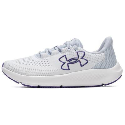 Charged Pursuit 3 Sapatos de Corrida Confortáveis Minimalistas de Cano Baixo Femininos Sapatos de Corrida Branco Roxo 3026523-110