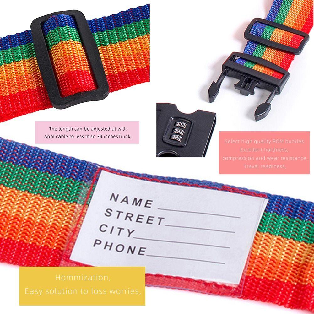 Password Lock Luggage Buckle Strap Name Sticker Anti-lost Travel Suitcase Accessories Durable Adjustable Baggage Belts