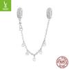 Smart Embossed Silicone Positioning Safety Chain, Retro Elegant S925 Silver Bracelet Beaded