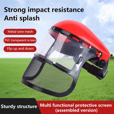 Safety Head-Mounted Pvc Protective Mask Anti Splashing Grass Anti Dust Mask For Cutting Hat Avoid Face Screen Protection Mask