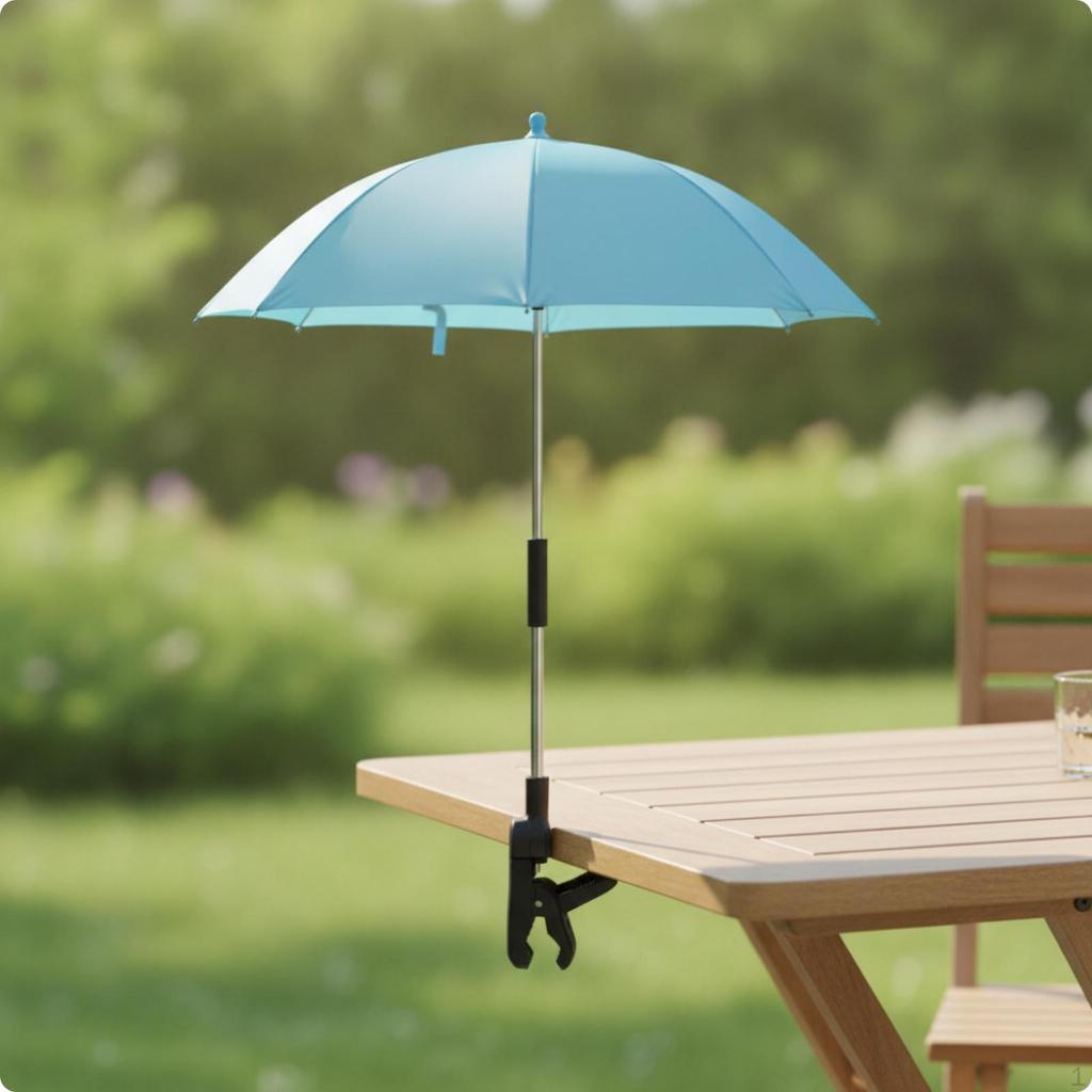 Attachon Umbrella Sun Protection with Clamp Hands for Parents, Vloggers, Pushchair, Camera