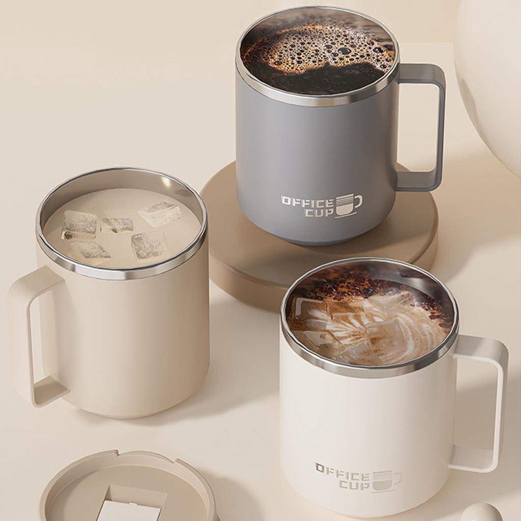 WORTHBUY 304 Stainless Steel Double Wall Insulated Coffee Mug With Handle Portable Sealed Water Cup Large Capacity Drinking Cup