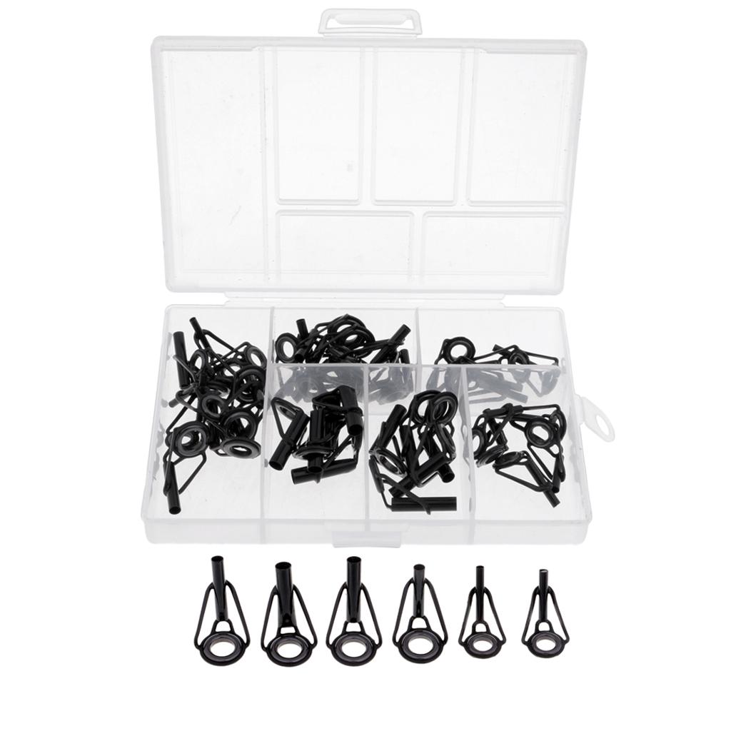 10pcs Stainless Steel Fishing Rod Guides Set Tips Rings for Lure Rod, Rod