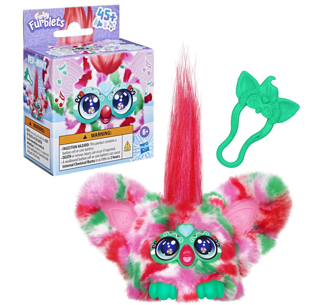 Hasbro Furby Furblets Pepmint, Special Holiday Edition, Features Over 45 Sounds, Furby Language, Plays, and Powered Plush Toy, Ages 6+ (G1436)