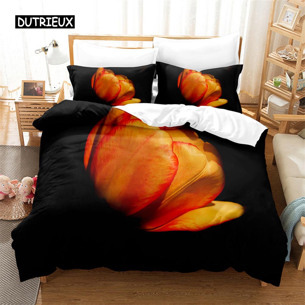 Yellow Flowers  Queen Bedding Sets Duvet Cover Set Bedding Digital Printing Bed Linen King Size Duvet Cover Set Bedding Set