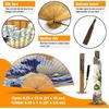 Hand Fan for Women Foldable - Folding Chinese Japanese Vintage Bamboo Silk Fan - Ideal for Hot Flashes, Church, EDM, Festivals, Dancing and Gifts
