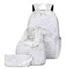 Three-piece Backpack Girls Starry Sky Graffiti Printed School Bag Lightweight Backpack