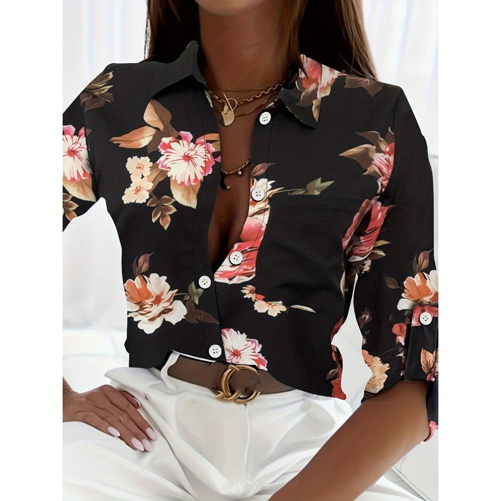 Peacock Print Casual Loose Women's Shirt 2023 Autumn Vintage Women's Oversized Shirts and Blouses Fashion Elegant Women's Tops