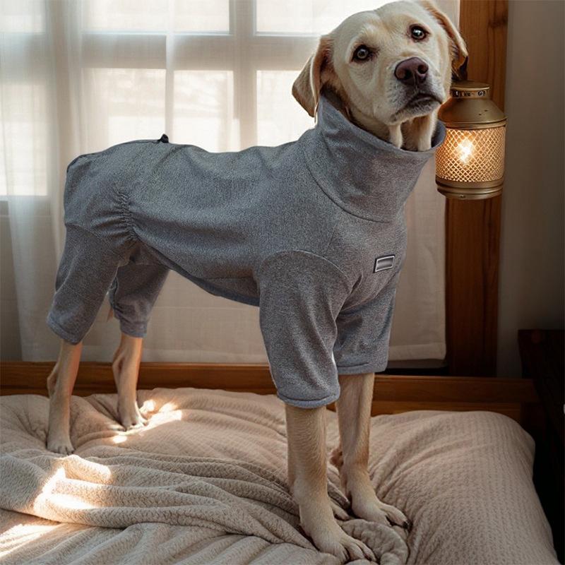 Elastic Dog Pajamas Pet Jumpsuit Four-legged Sleepwear Large Dogs Pet Loungewear High Collar Pet Warm Pajamas