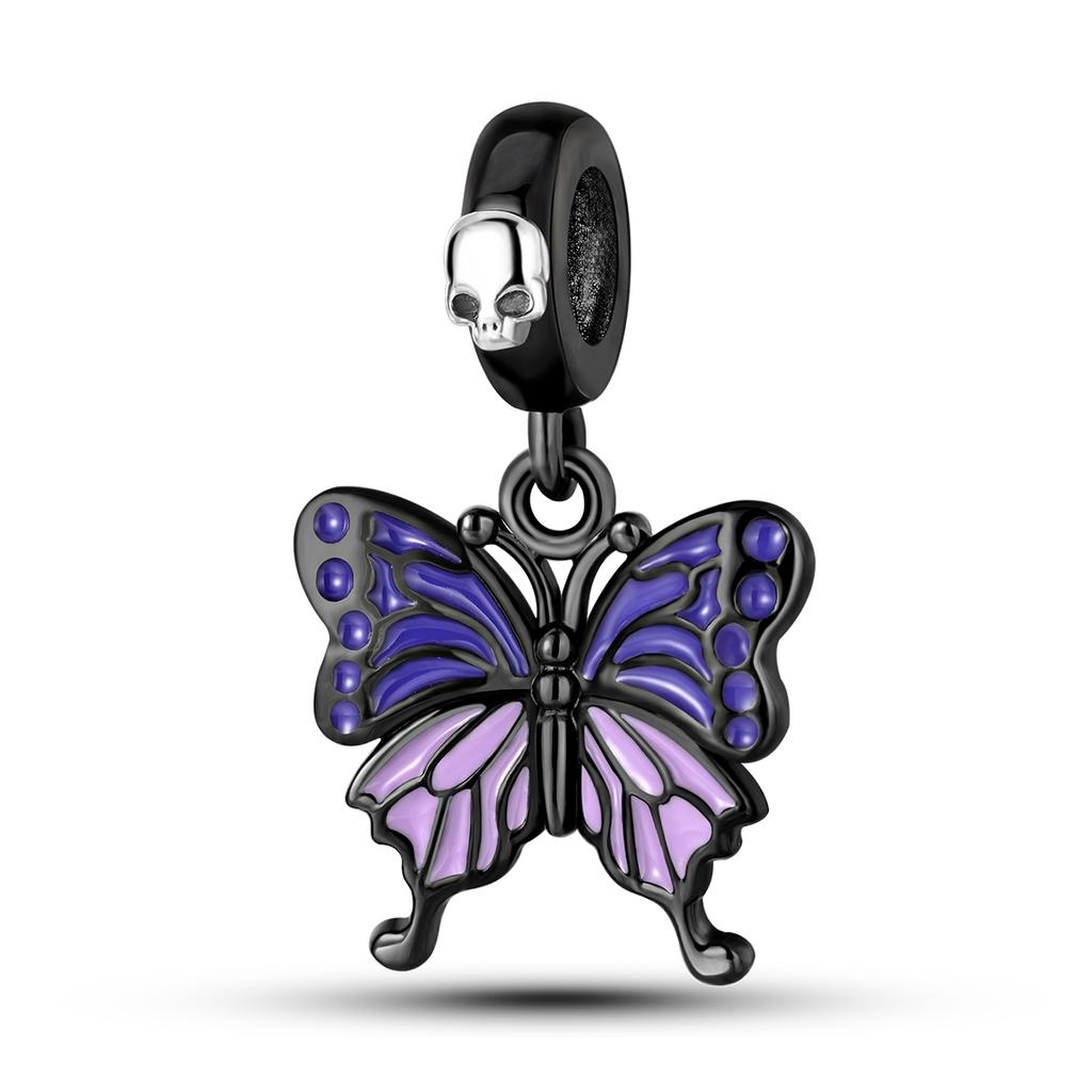 Copper Sparking Butterfly Charms Pendants Fit Original Bracelet Necklace Diy Beads For Women Jewelry Making Gift